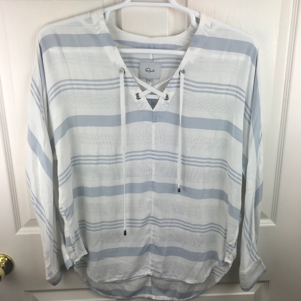 Rails Lily Brighton Striped Tunic Shirt Blue SZ M
